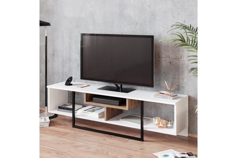 Naftali TV-Bänk 149 cm - Vit/Svart - Möbler - Tv möbel & mediamöbel - TV bänk & mediabänk