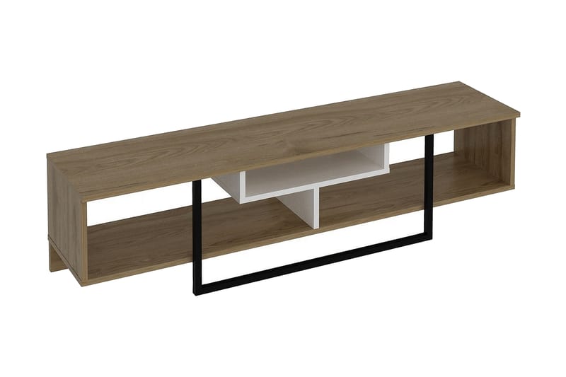 Naftali TV-Bänk 149 cm - Vit/Svart/Ek - Möbler - Tv möbel & mediamöbel - TV bänk & mediabänk