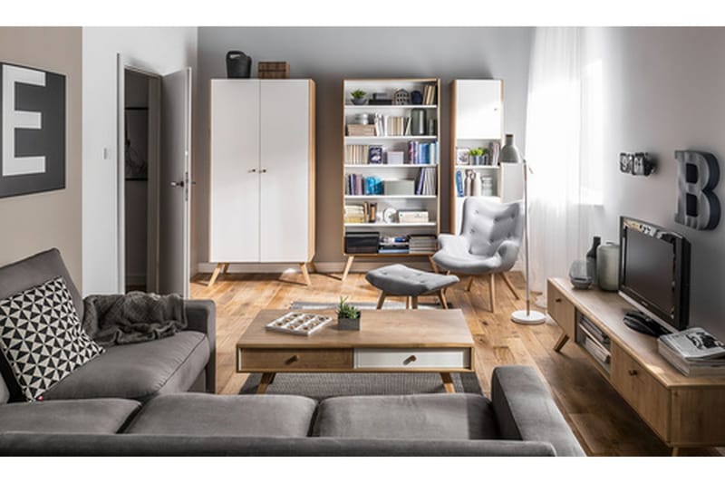 Nature TV-bänk 179,5 cm Vit/Natur - Natur - Möbler - Tv möbel & mediamöbel - TV bänk & mediabänk