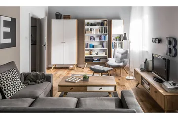 Nature TV-bänk 179,5 cm Vit/Natur - Natur - Möbler - Tv möbel & mediamöbel - TV bänk & mediabänk