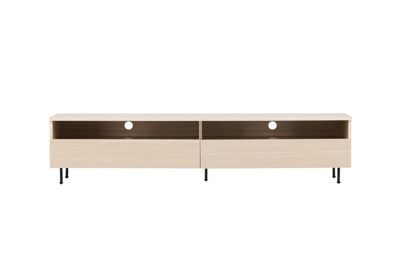Navarra Golvstående Tv Bänk 180 cm med Förvaring i Målat Trä, Beige