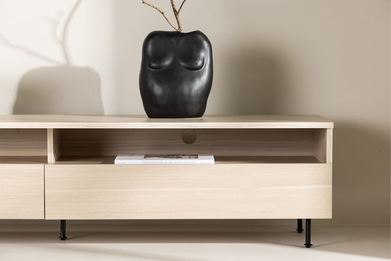 Navarra Golvstående Tv Bänk 180 cm med Förvaring i Målat Trä - Beige - Möbler - Tv möbel & mediamöbel - TV bänk & mediabänk