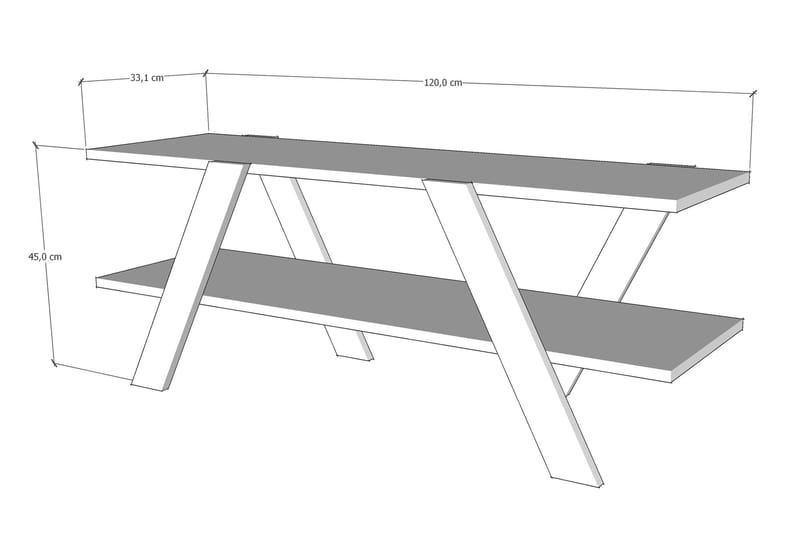 Nedelko TV-bänk 120 cm - Grå - TV bänk & mediabänk