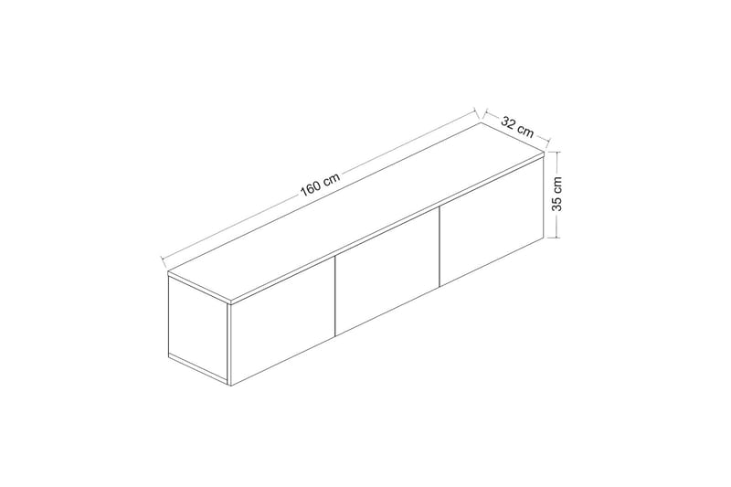Neon Tv-bänk 160x32 cm Mörkblå - Hanah Home - Möbler - Tv möbel & mediamöbel - TV bänk & mediabänk