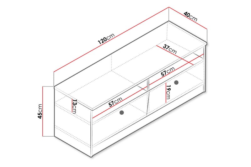 Nero Tv-bänk 120 cm - Natur/Vit/Grå - Möbler - Tv möbel & mediamöbel - TV bänk & mediabänk