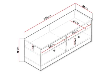 Nero Tv-bänk 120 cm - Natur/Vit/Grå - Möbler - Tv möbel & mediamöbel - TV bänk & mediabänk