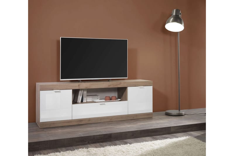 Nicery Tv-Bänk 180 cm - Vit/Brun - Möbler - Tv möbel & mediamöbel - TV bänk & mediabänk