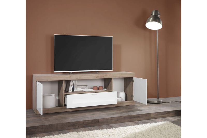 Nicery Tv-Bänk 180 cm - Vit/Brun - Möbler - Tv möbel & mediamöbel - TV bänk & mediabänk