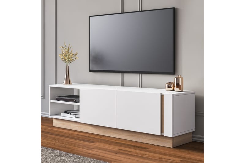 Nieus Tv-bänk 160 cm - Natur/Vit - TV bänk & mediabänk