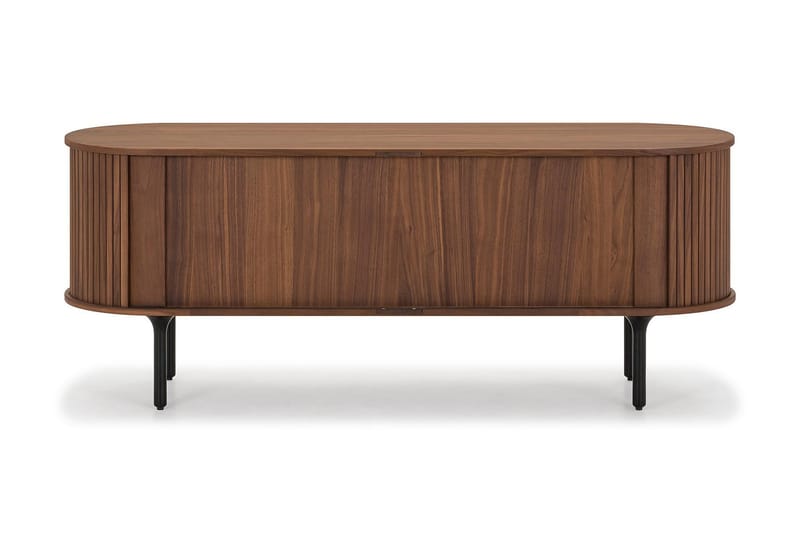 Noira Oval TV bänk Valnöt 150x45 cm Ribbad - Mörkbrunt / Brunt Trä - Möbler - Tv möbel & mediamöbel - TV bänk & mediabänk