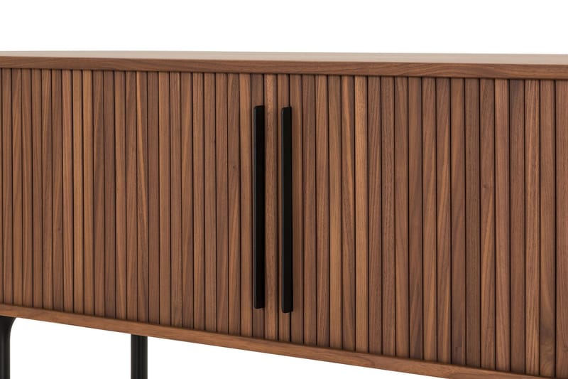 Noira Oval TV bänk Valnöt 150x45 cm Ribbad - Mörkbrunt / Brunt Trä - Möbler - Tv möbel & mediamöbel - TV bänk & mediabänk