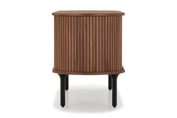 Noira Oval TV bänk Valnöt 150x45 cm Ribbad - Mörkbrunt / Brunt Trä - Möbler - Tv möbel & mediamöbel - TV bänk & mediabänk