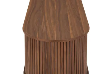 Noira Oval TV bänk Valnöt 150x45 cm Ribbad - Mörkbrunt / Brunt Trä - Möbler - Tv möbel & mediamöbel - TV bänk & mediabänk
