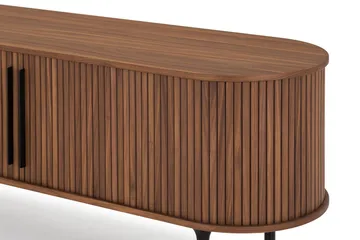 Noira Oval TV bänk Valnöt 150x45 cm Ribbad - Mörkbrunt / Brunt Trä - Möbler - Tv möbel & mediamöbel - TV bänk & mediabänk