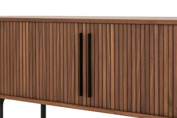Noira Oval TV bänk Valnöt 150x45 cm Ribbad - Mörkbrunt / Brunt Trä - Möbler - Tv möbel & mediamöbel - TV bänk & mediabänk