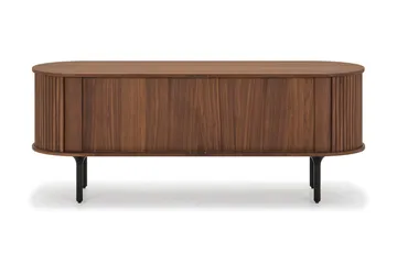Noira Ribbad Oval TV-bänk 150 cm med Förvaring i Trä och Valnöt - Brun - Möbler - Tv möbel & mediamöbel - TV bänk & mediabänk