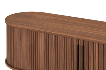 Noira Ribbad Oval TV-bänk 150 cm med Förvaring i Trä och Valnöt - Brun - Möbler - Tv möbel & mediamöbel - TV bänk & mediabänk
