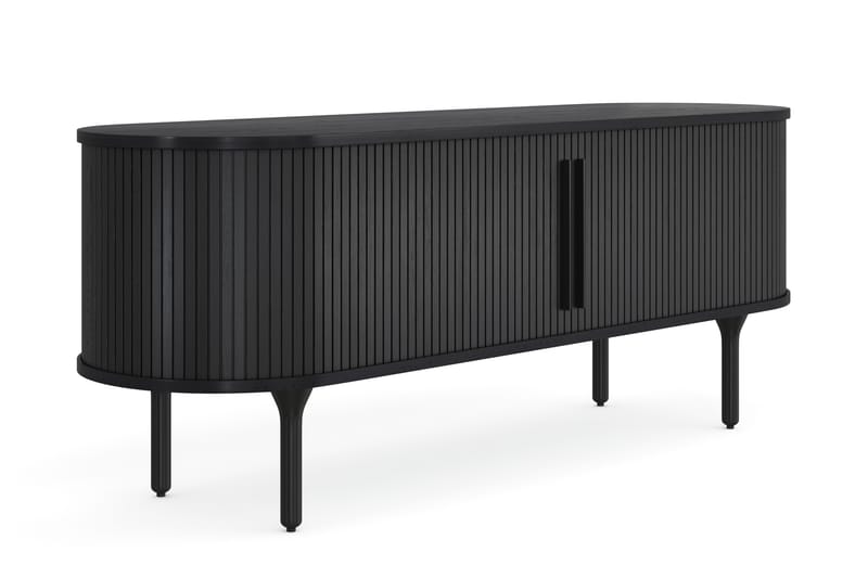 Noira Tv bänk med Förvaring 150x45 cm - Svart / Ek / Ribbad - Möbler - Tv möbel & mediamöbel - TV bänk & mediabänk