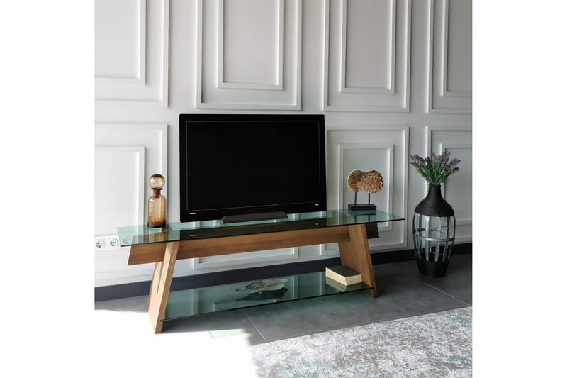 Noralee TV-Bänk 158 cm - Valnöt/Grön - Möbler - Tv möbel & mediamöbel - TV bänk & mediabänk