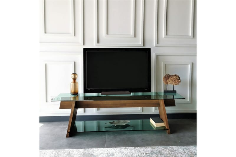 Noralee TV-Bänk 158 cm - Valnöt/Grön - Möbler - Tv möbel & mediamöbel - TV bänk & mediabänk
