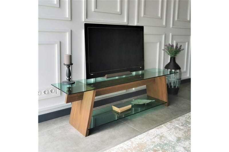 Noralee TV-Bänk 158 cm - Valnöt/Grön - Möbler - Tv möbel & mediamöbel - TV bänk & mediabänk