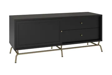 Nova Golvstående TV-bänk 150 cm med Förvaring i Målat Trä - Svart - Möbler - Tv möbel & mediamöbel - TV bänk & mediabänk