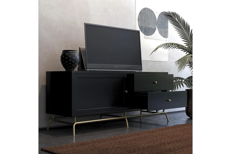 Nova TV-bänk 150x50 cm Svart - CosmoLiving - Möbler - Tv möbel & mediamöbel - TV bänk & mediabänk