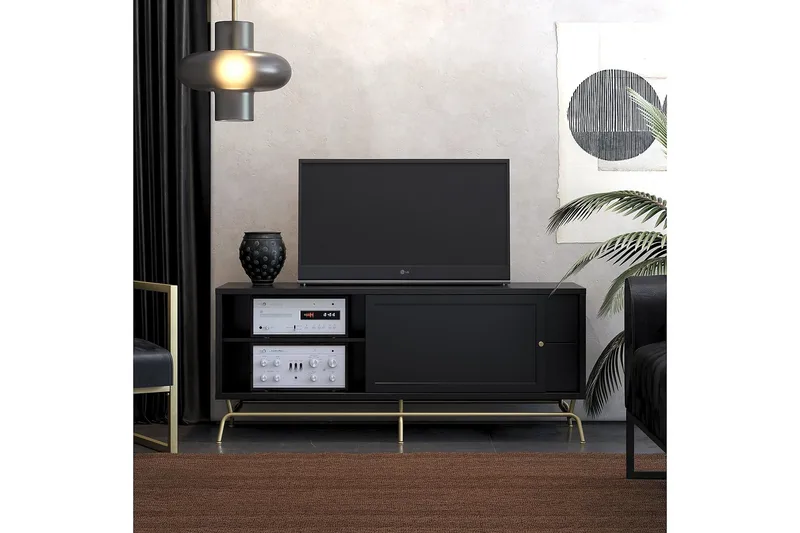 Nova TV-bänk 150x50 cm Svart - Möbler - Tv möbel & mediamöbel - TV bänk & mediabänk