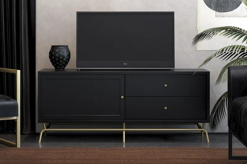 Nova TV-bänk 150x50 cm Svart - Möbler - Tv möbel & mediamöbel - TV bänk & mediabänk