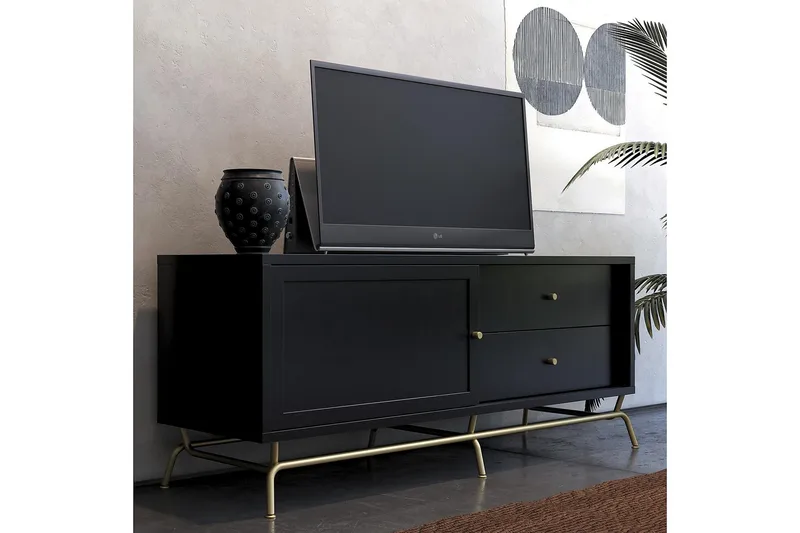 Nova TV-bänk 150x50 cm Svart - Möbler - Tv möbel & mediamöbel - TV bänk & mediabänk
