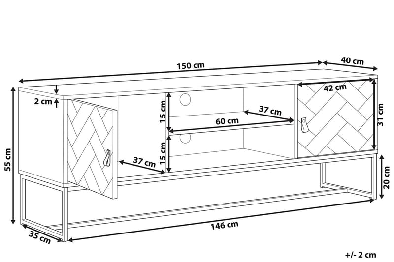 Nueva TV-bänk 150x40 cm - Trä/natur - Möbler - Tv möbel & mediamöbel - TV bänk & mediabänk