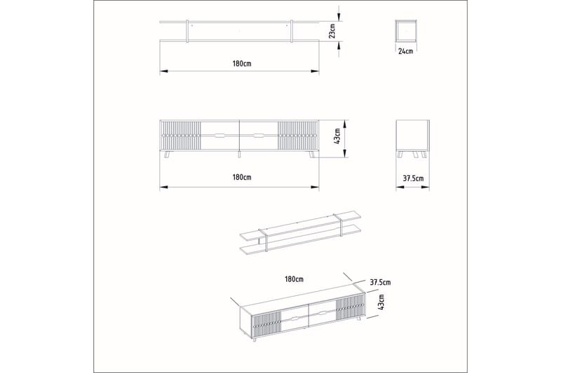 Ocotla Tv-bänk 179,8 cm - Vit - Möbler - Tv möbel & mediamöbel - TV bänk & mediabänk