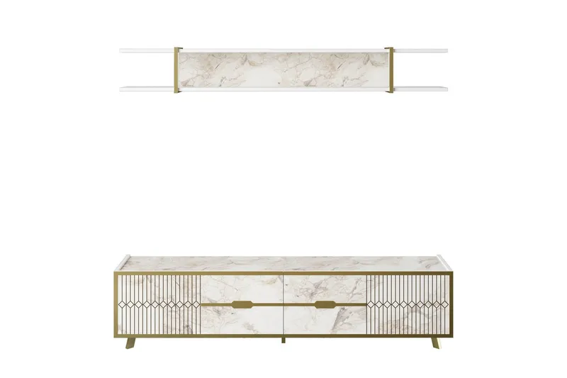 Ocotla Tv-bänk 179,8 cm - Vit - Möbler - Tv möbel & mediamöbel - TV bänk & mediabänk