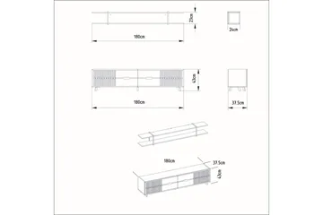 Ocotla Tv-bänk 179,8 cm - Vit - Möbler - Tv möbel & mediamöbel - TV bänk & mediabänk