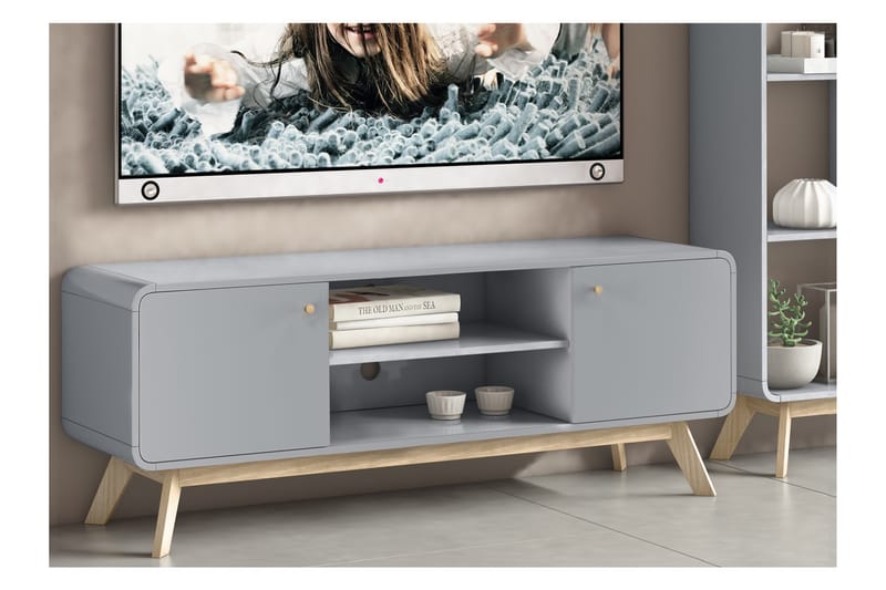 Olivet Tv-bänk 140 cm - Grå - Möbler - Tv möbel & mediamöbel - TV bänk & mediabänk