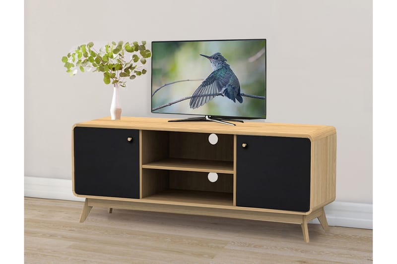 Olivet Tv-bänk 140 cm - Natur/Svart - TV bänk & mediabänk