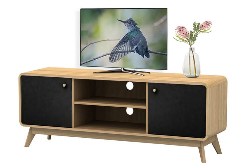 Olivet Tv-bänk 140 cm - Natur/Svart - Möbler - Tv möbel & mediamöbel - TV bänk & mediabänk