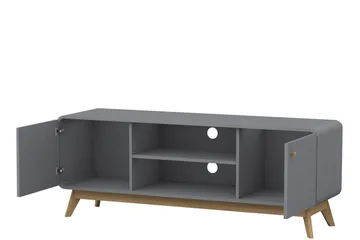 Olivet TV Bänk Rektangulär 140 cm med Förvaring i Målat Trä - Grå - Möbler - Tv möbel & mediamöbel - TV bänk & mediabänk