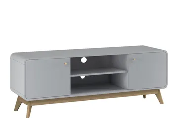 Olivet TV Bänk Rektangulär 140 cm med Förvaring i Målat Trä - Grå - Möbler - Tv möbel & mediamöbel - TV bänk & mediabänk
