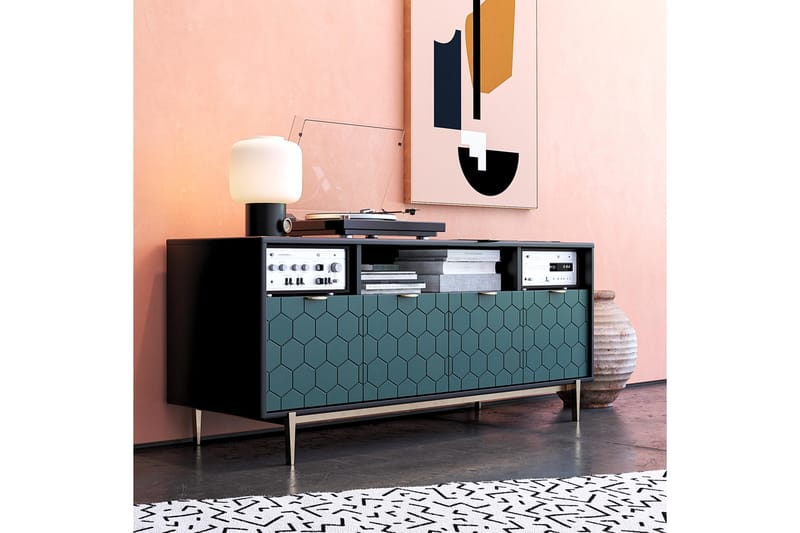 Olivia Tv-bänk 151,4x51 cm Svart - CosmoLiving - Möbler - Tv möbel & mediamöbel - TV bänk & mediabänk