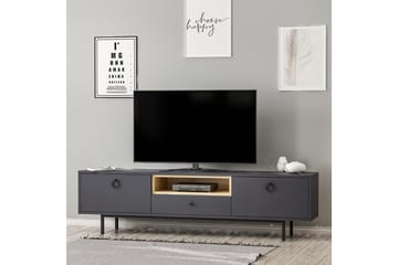 Papias Golvstående Tv Bänk 180 cm med Förvaring i Mörkt Trä - Antracit - Möbler - Tv möbel & mediamöbel - TV bänk & mediabänk
