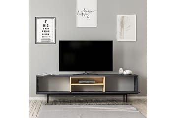 Papias Golvstående Tv Bänk 180 cm med Förvaring i Mörkt Trä - Antracit - Möbler - Tv möbel & mediamöbel - TV bänk & mediabänk