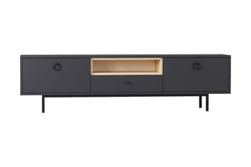 Papias Golvstående Tv Bänk 180 cm med Förvaring i Mörkt Trä - Antracit - Möbler - Tv möbel & mediamöbel - TV bänk & mediabänk