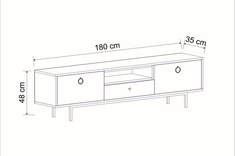 Papias Tv-bänk 180 cm - Antracit - Möbler - Tv möbel & mediamöbel - TV bänk & mediabänk