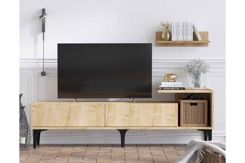 Plasanta Tv-bänk 180 cm - Natur/Vit - TV bänk & mediabänk