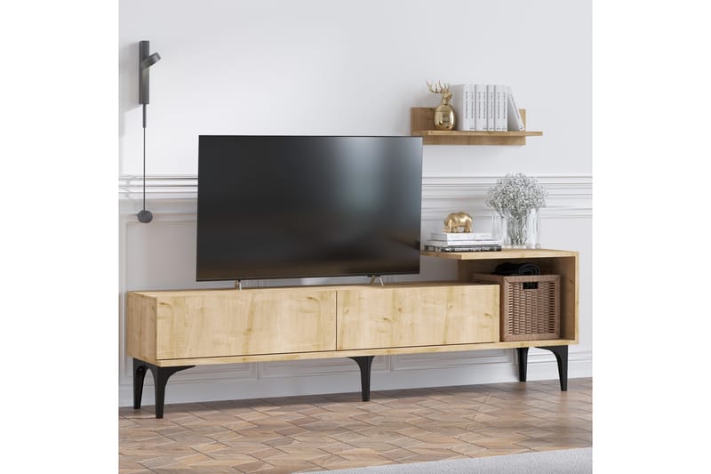 Plasanta Tv-bänk 180 cm - Natur/Vit - Möbler - Tv möbel & mediamöbel - TV bänk & mediabänk