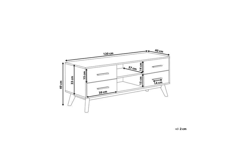Poblat TV-bänk 120 cm - Vit - Möbler - Tv möbel & mediamöbel - TV bänk & mediabänk