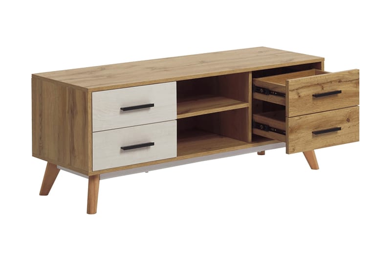 Poblat TV-bänk 120 cm - Vit - Möbler - Tv möbel & mediamöbel - TV bänk & mediabänk