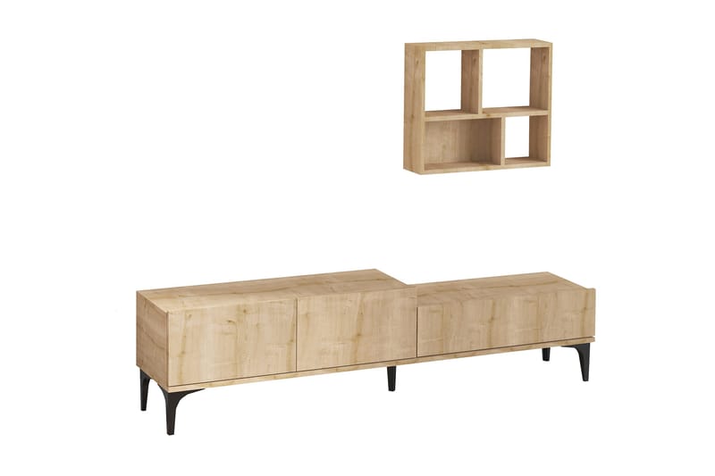 Poderas Tv-bänk 180 cm - Natur/Vit - Möbler - Tv möbel & mediamöbel - TV bänk & mediabänk