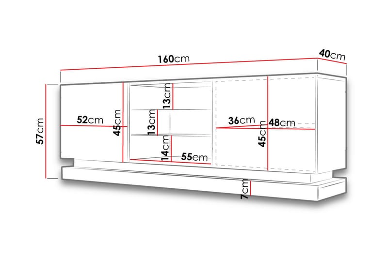 Qiu Tv-bänk 160 cm - Svart - Möbler - Tv möbel & mediamöbel - TV bänk & mediabänk